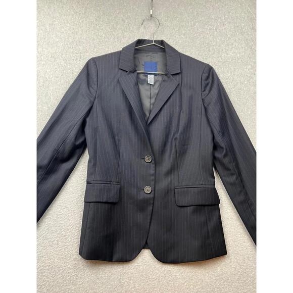 J Crew Womens Wool Blazer Jacket Size 2 Classic Pinstripe Career Modern Office - Picture 6 of 13